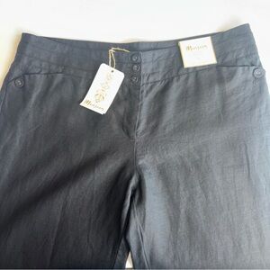 NWT Monsoon Trousers 100% Linen Size 12 Long Pockets Wide Leg Boho CottageCore ￼